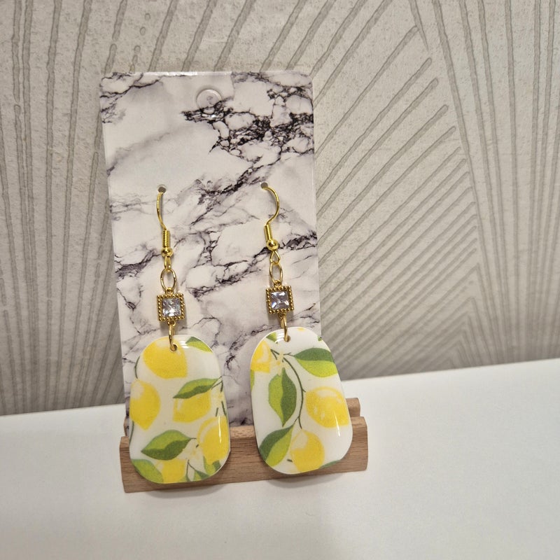 Sitruuna koukkukorvakorut